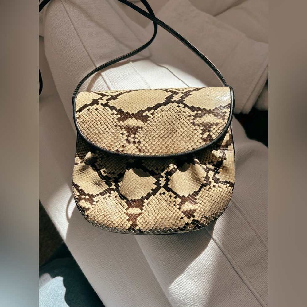 Real Snakeskin and leather Crossbody Bag